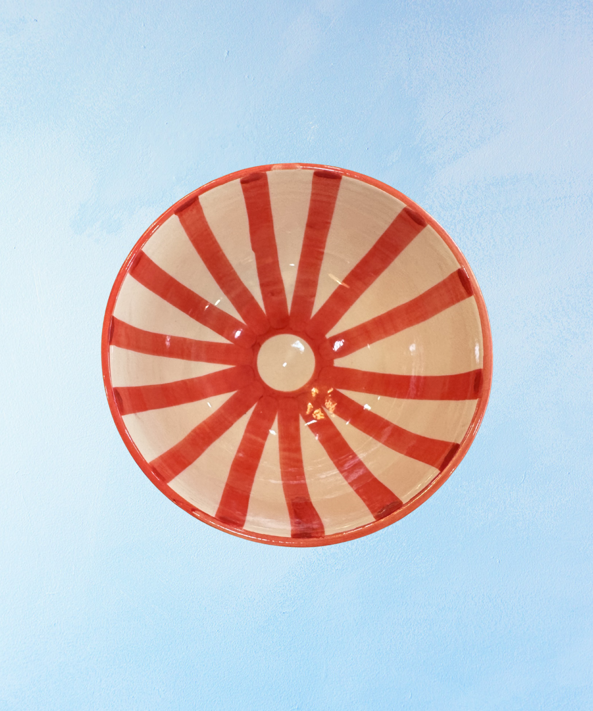 ceramic - red painted salad bowl