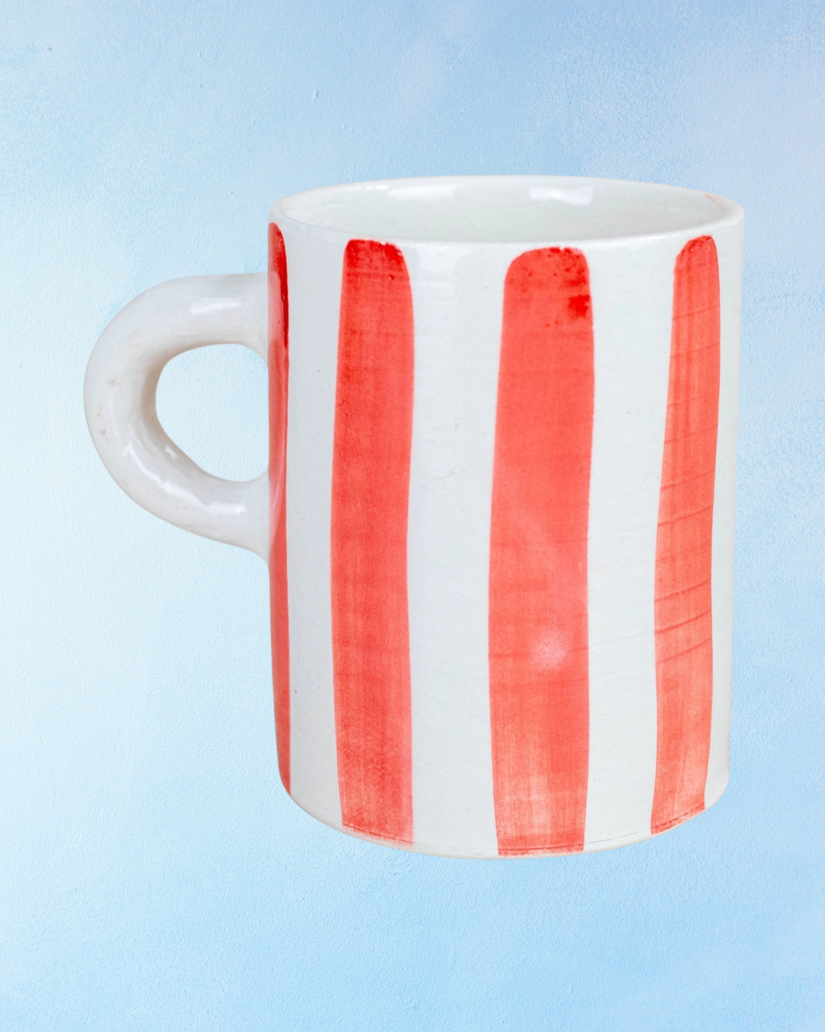 ceramic mug - red stripes