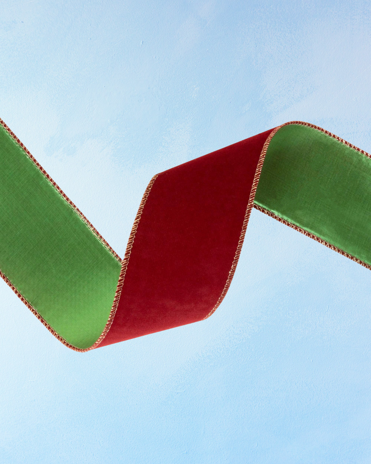 ribbon - 2.5 inch reversible - cranberry/green