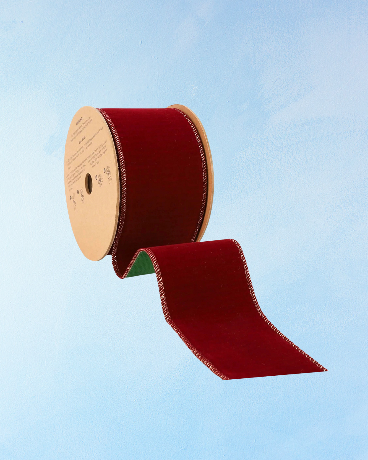 ribbon - 2.5 inch reversible - cranberry/green