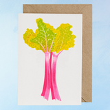 greeting card - rhubarb