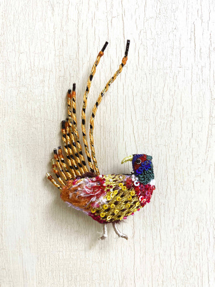 brooch - ring necked pheasant