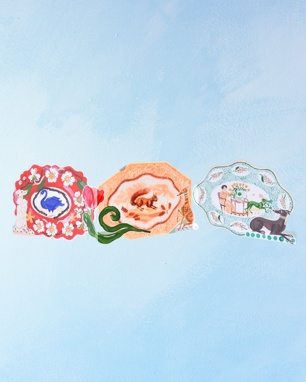 greeting card - romantic platter concertina