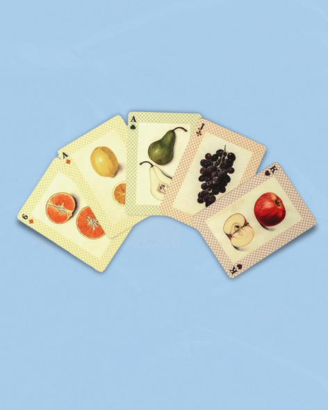 watercolour fruits playing cards