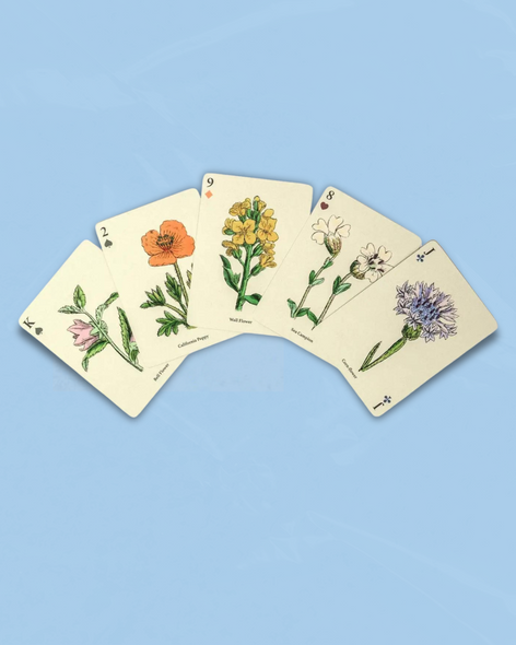 watercolour wildflower playing cards