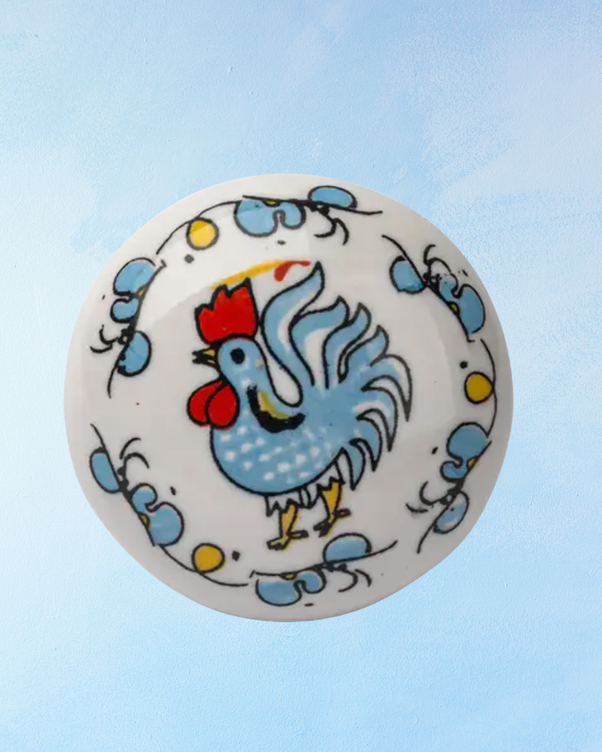 furniture knob - ceramic: hen
