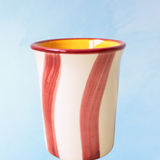 gobelet en céramique - blanc et rose