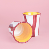 gobelet en céramique - blanc et rose