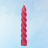 candle - spiral beeswax tapers: rose pink