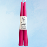 candle - pair of beeswax tapers: rose pink (multiple sizes)