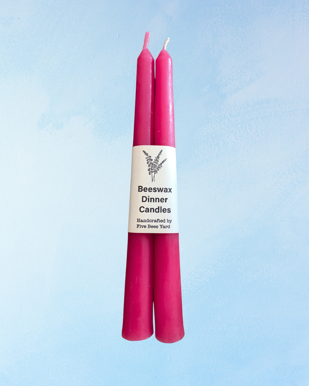 candle - beeswax tapers: rose pink (set of two)