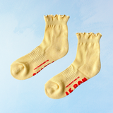 socks - ruffled hugger - banana cream
