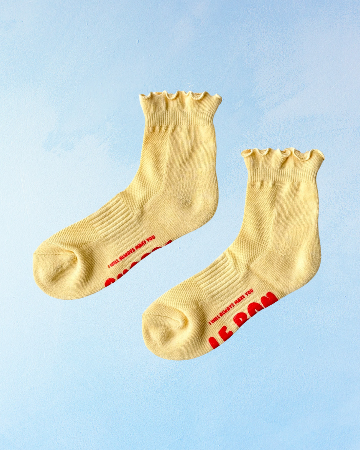 socks - ruffled hugger - banana cream