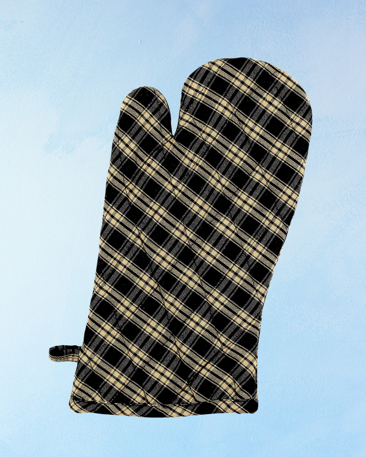 oven mitt - salt and pepper plaid