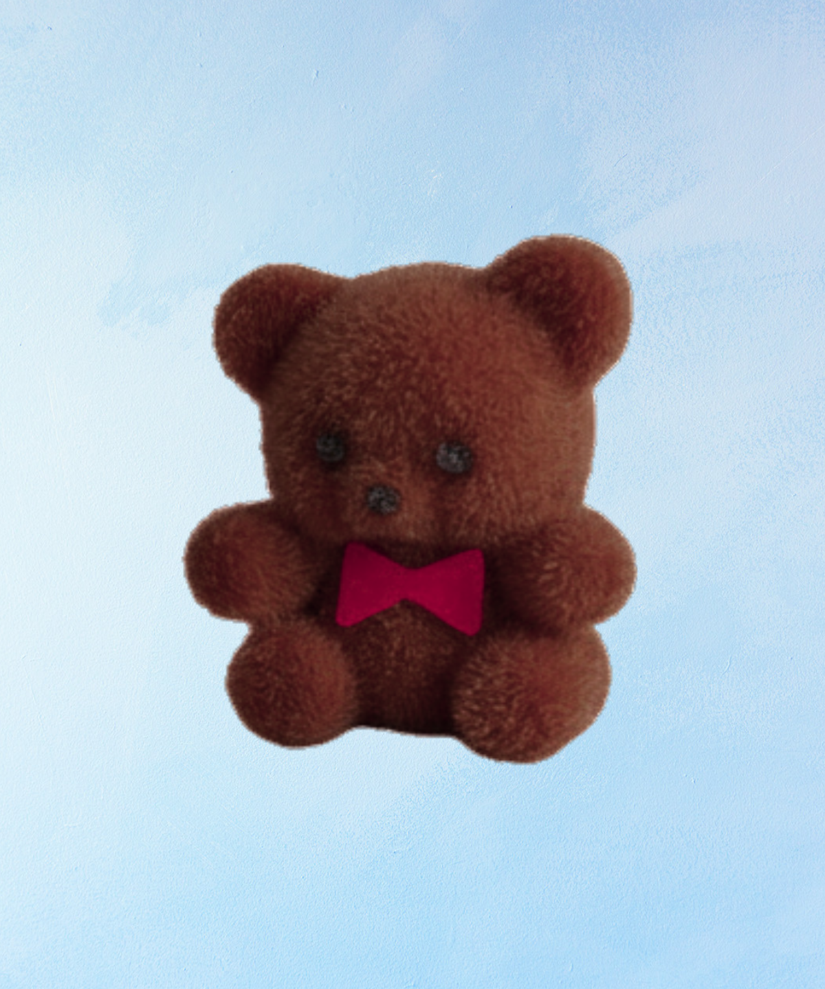 toy - miniature flocked bear (assorted colours)