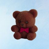toy - miniature flocked bear (assorted colours)