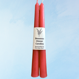 candle - pair of beeswax tapers - salmon pink (multiple sizes)
