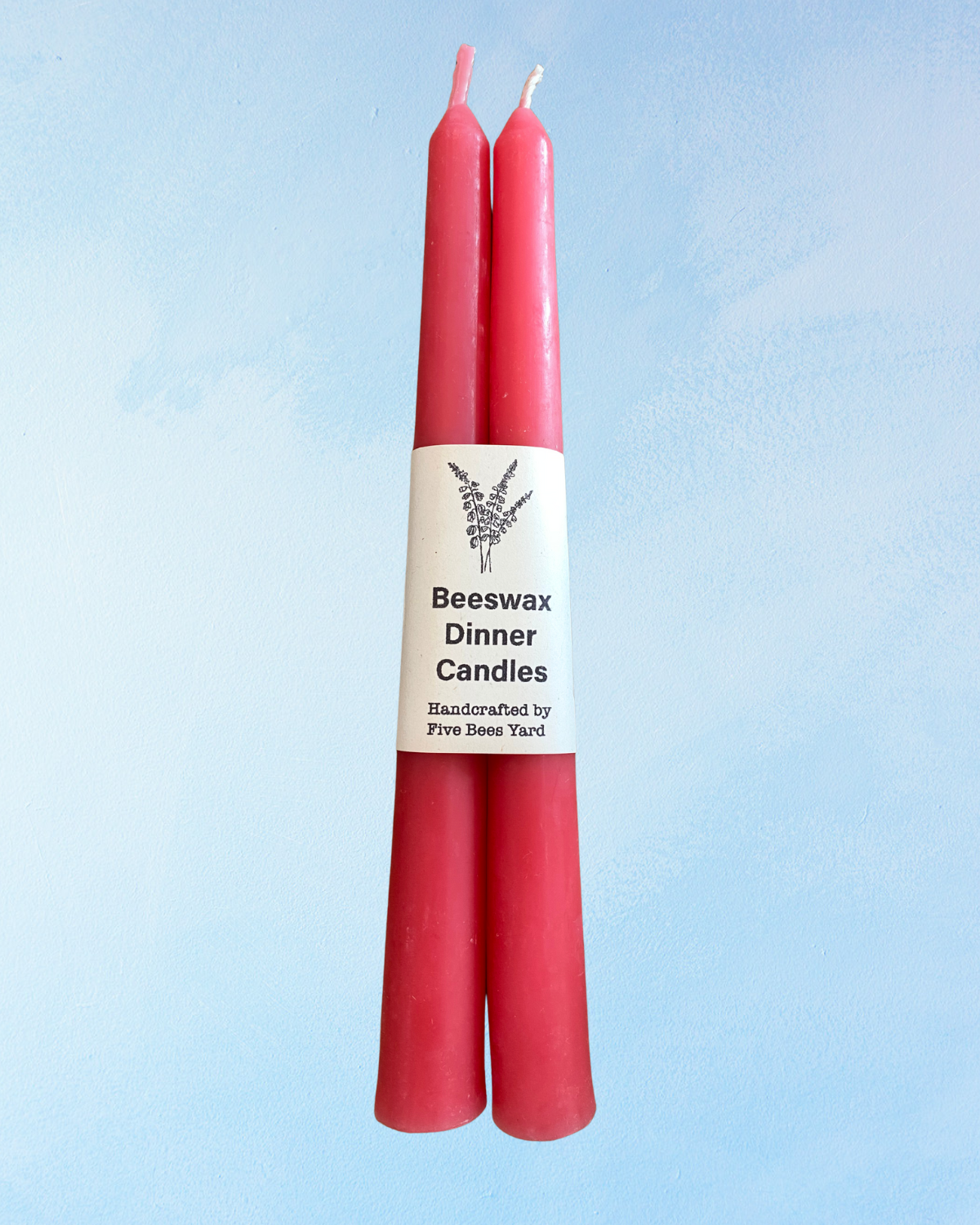 candle - natural dye beeswax tapers - salmon pink (set of two)