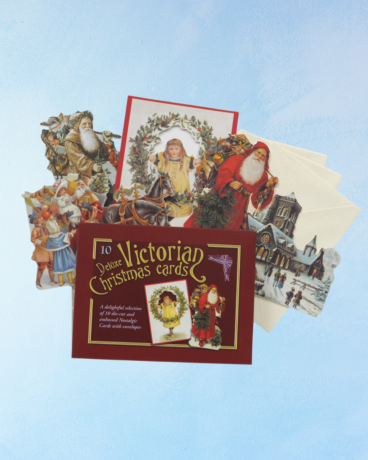 set of 10 cards - victorian christmas cards