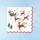 paper napkins - large - santa, sleigh, and reindeer