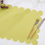 placemats - scalloped cotton: kiwi (set of two)