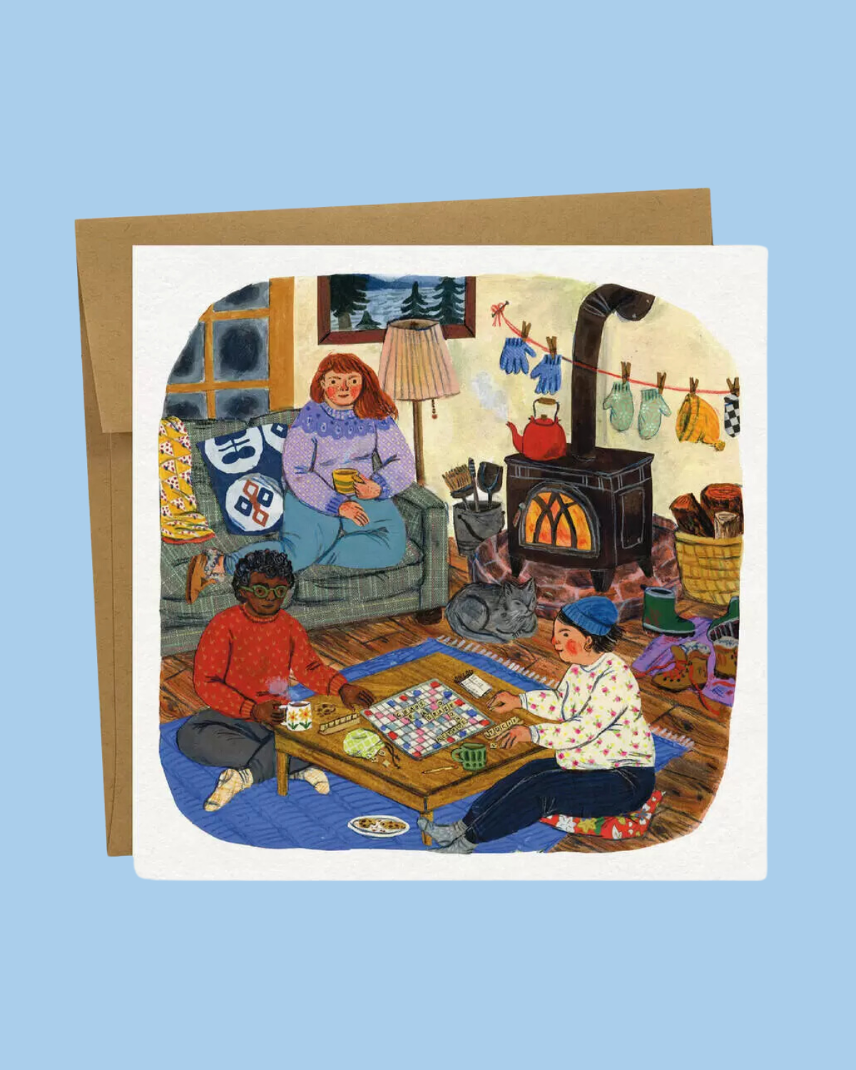 greeting card - scrabble night