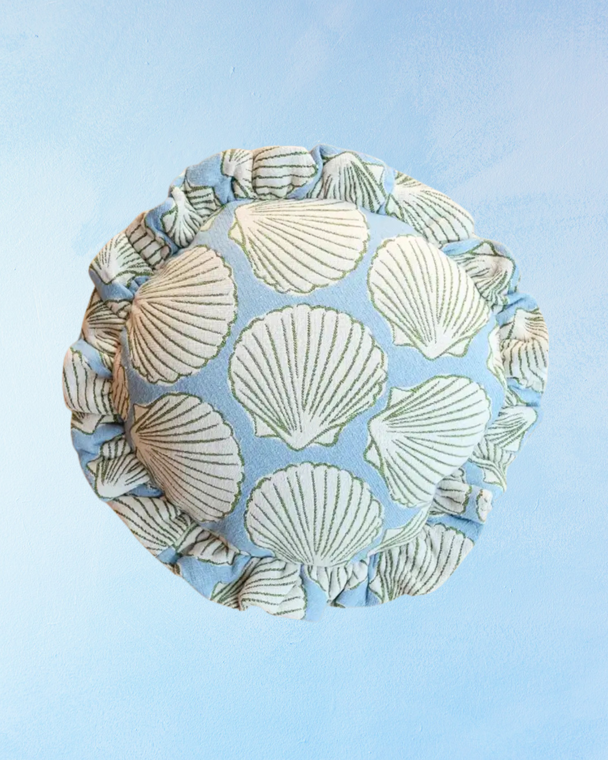 pillow - round blue shell