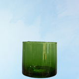 glassware -tumbler: short mouth-blown green