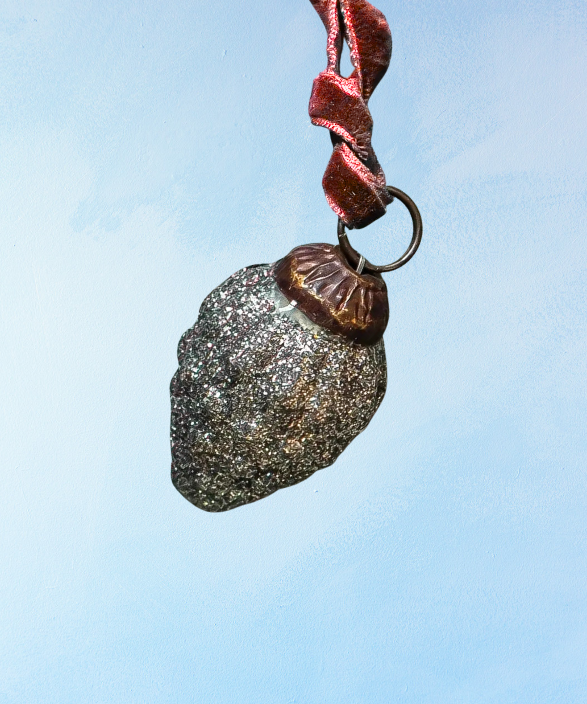 ornament - glittering mini pinecone