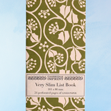 very slim list book - ivy stripe sage green