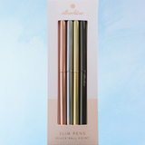 metallic slim pens - set of 4