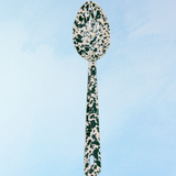 cuillère à fentes émaillée - vert chasseur moucheté