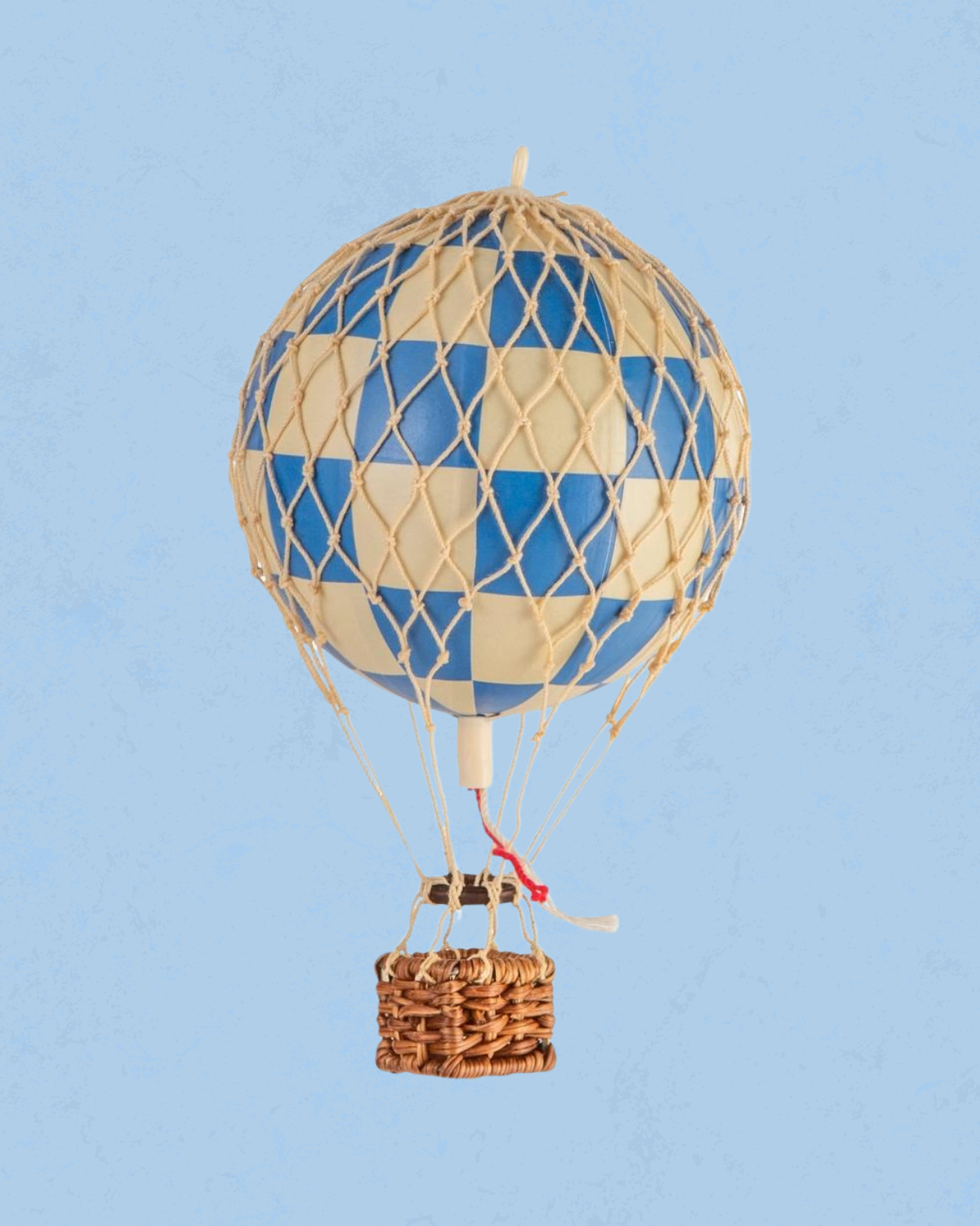 small blue check decorative balloon