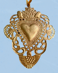 Antiqued heart ornaments small 