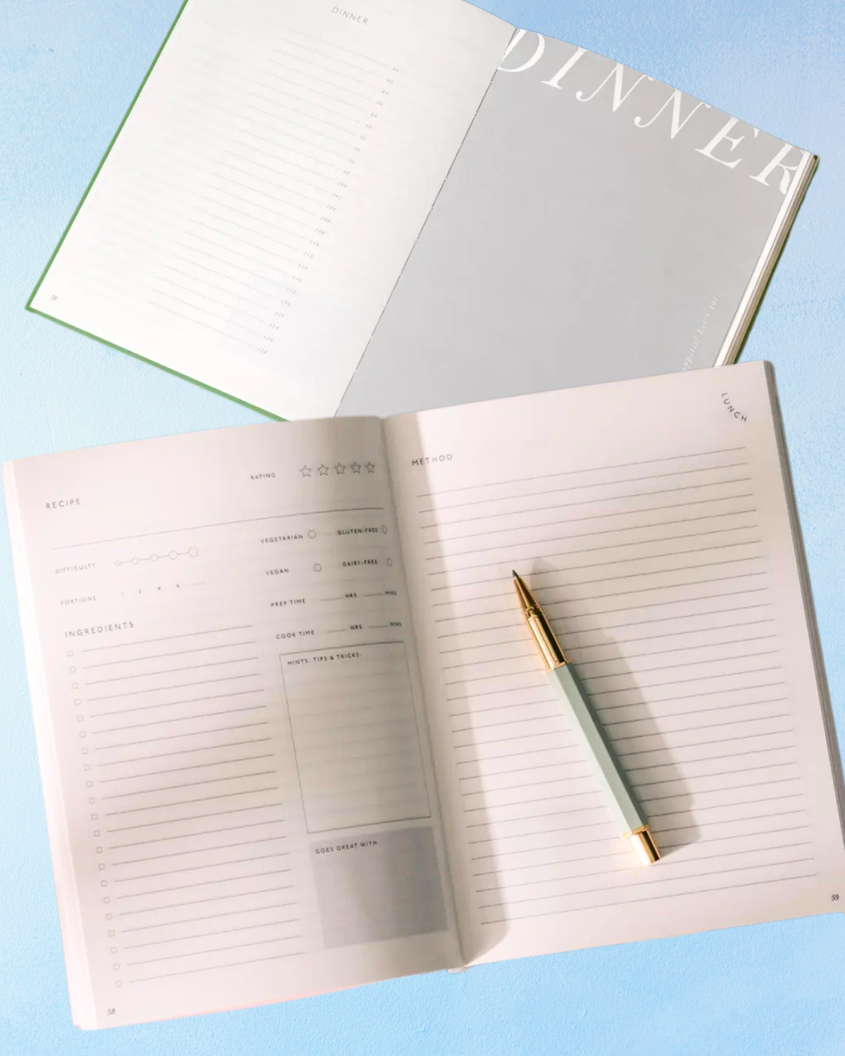 notebook - recipe journal - al fresco