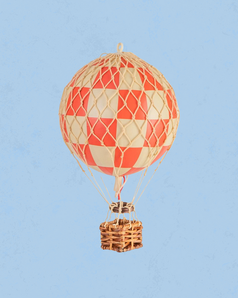 small red check decorative balloon