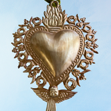 ornament - sacred flaming heart (two sizes)