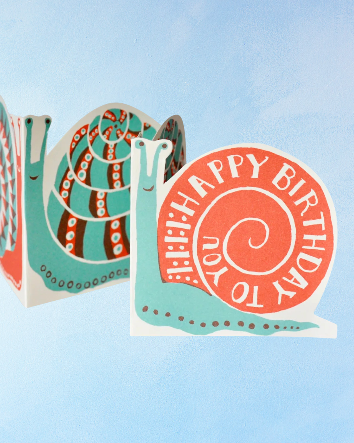 greeting card - happy birthday snail concertina