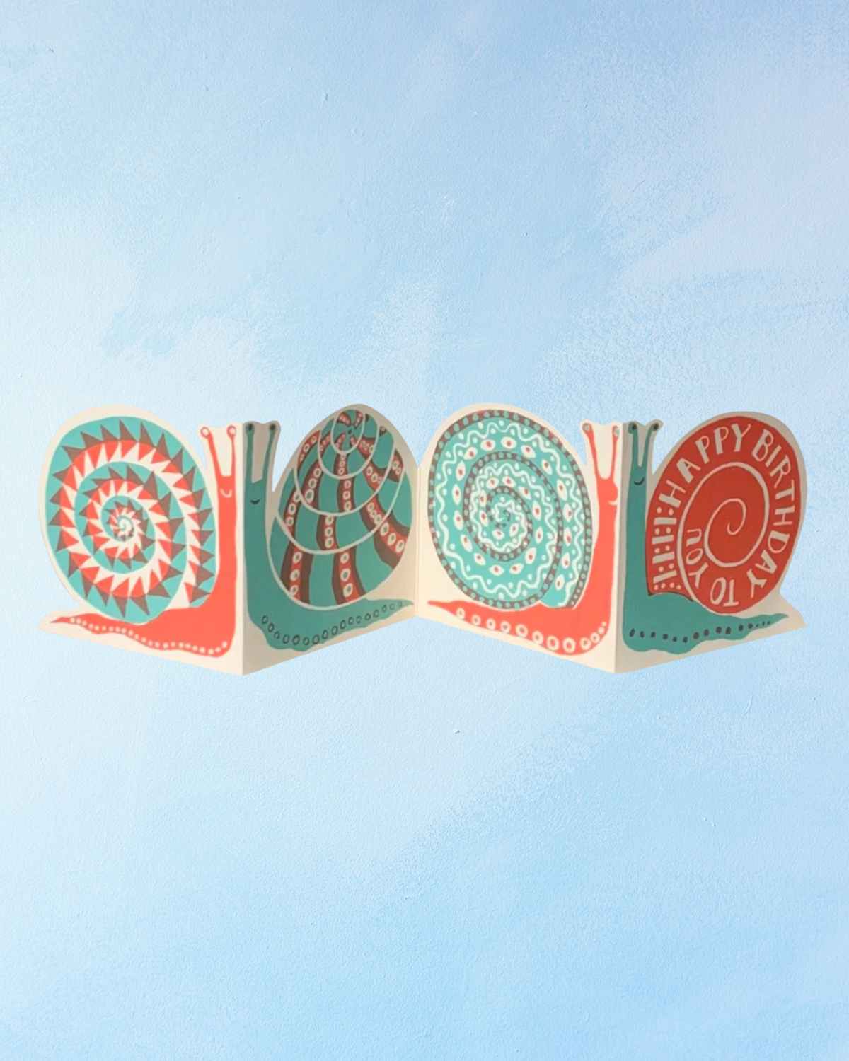 greeting card - happy birthday snail concertina