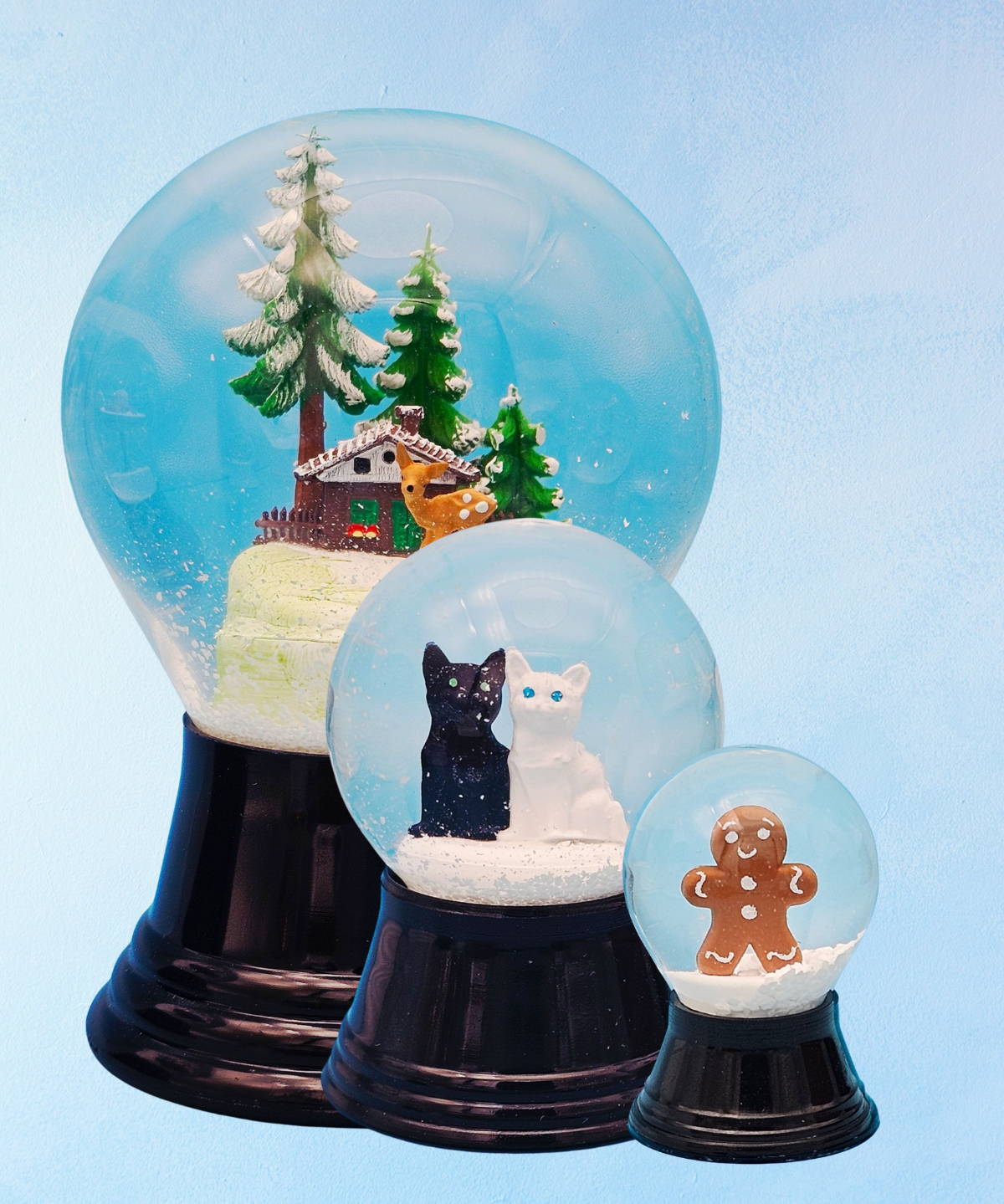 snow globe - deer in the woods