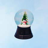 tiny snow globe - snowman & tree