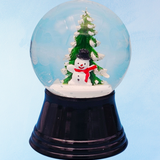 tiny snow globe - snowman & tree
