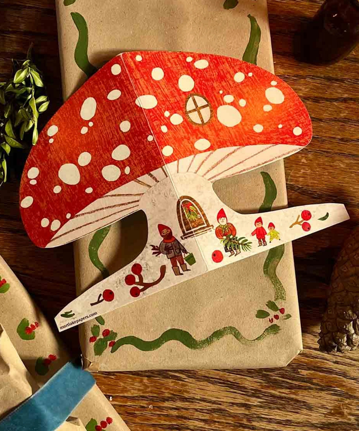 greeting card - snowy mushroom