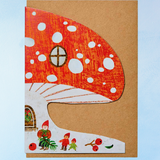 greeting card - snowy mushroom