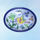 soap dish - oval  -  blue pottery (multiple styles)