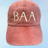 baa hat - soft red & cream