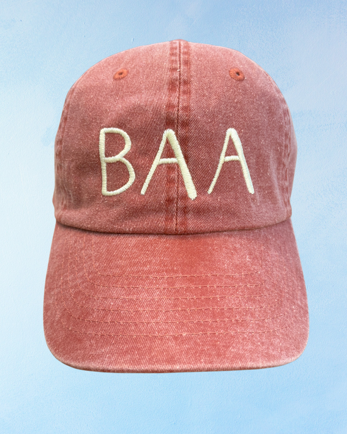 baa hat - soft red & cream