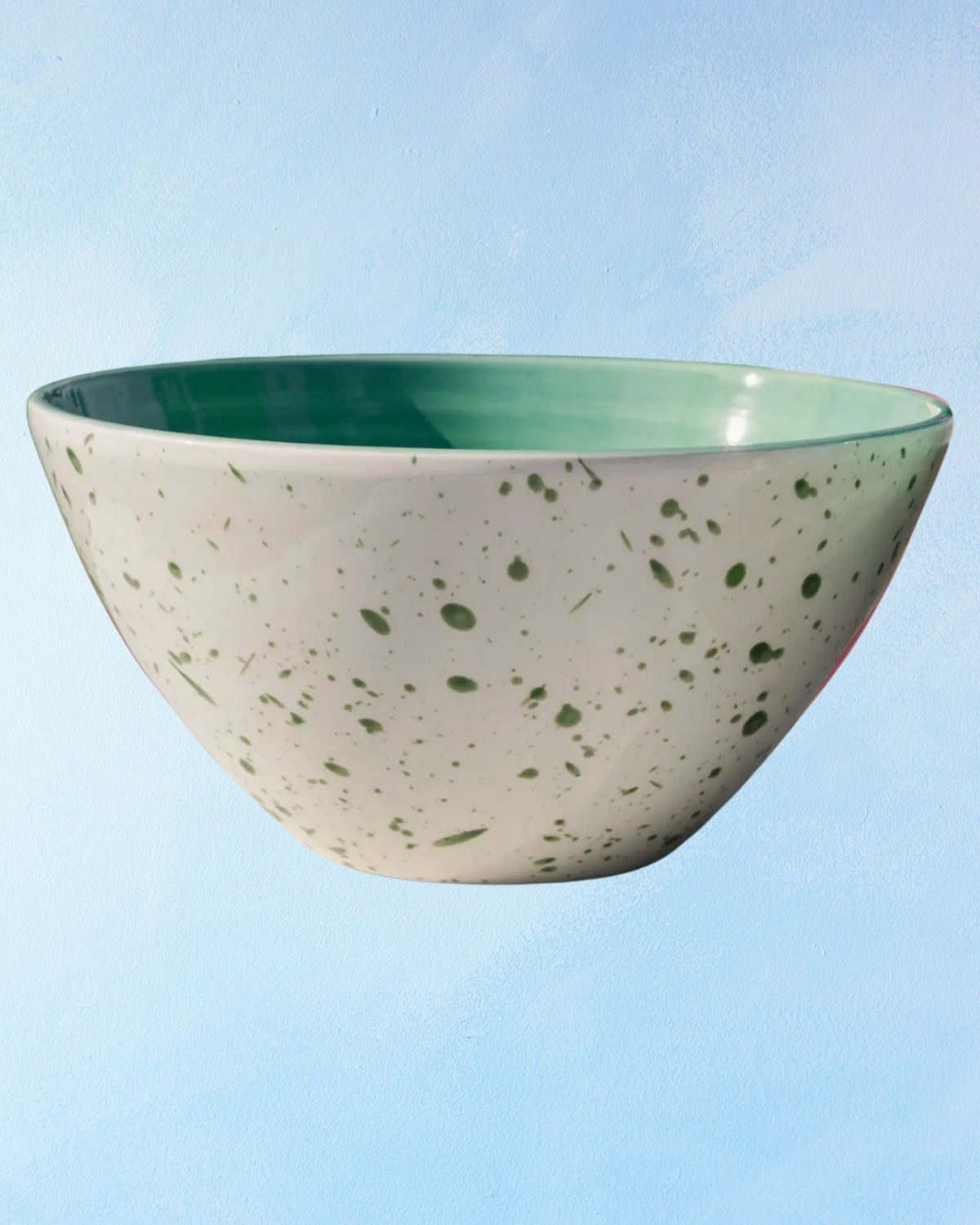 ceramic - splatter green salad bowl