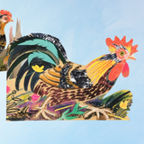 carte de vœux - poulets de printemps concertina