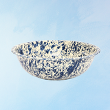 enamelware - large serving bowl: navy splatter